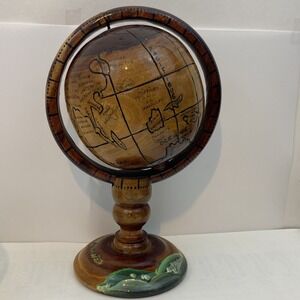12" St Maarten Quirky Vintage Wooden Globe
